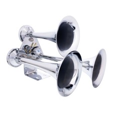 United Pacific 46129 Chrome 3 Trumpet Train Horn 12v 150 Psi Max - 1 Unit