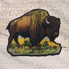 American Bison Applique Patch - Buffalo Animal Badge 3" (Iron on)