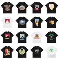 43STYLE RHUDE Men High Quality Leisure Cotton Short Sleeve Polo T-Shirt S-2XL