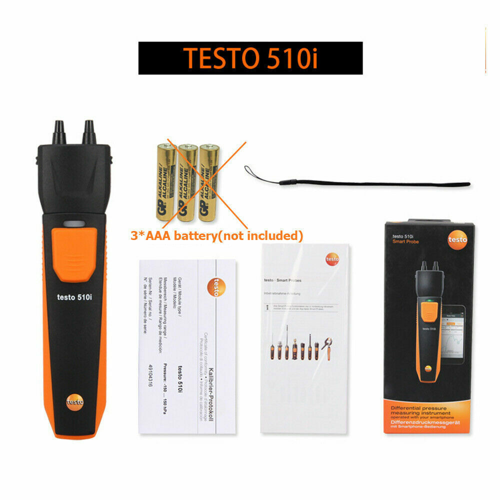 Testo 510i Differential Pressure Gauge Manometer Wireless Testo 510i Differential Pressure Gauge Manometer Wireless