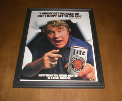 MILLER LITE BEER RAIDERS JOHN MADDEN FRAMED AD PRINT - YOUR CHOICE
