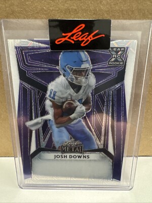 2023 Leaf Metal Football Josh Downs RC Purple Mojo Pre Production Proof 1/1