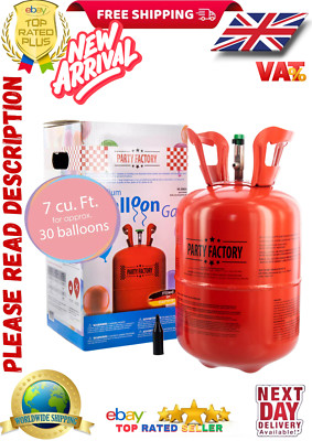 Party Factory Helium Ballongas für bis zu 30 Luftballons Heliumflasche 7 Cu. Gas