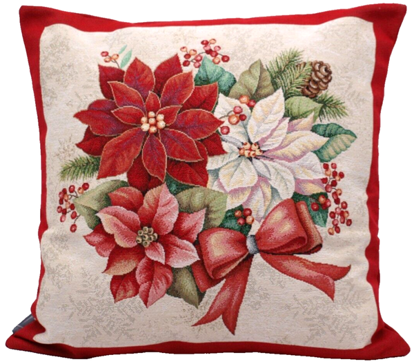 Kissenbezug KissenhüLle 45 X 45 Cm Gobelin-Stoff Weihnachtsstern Hossner Heimtex-image