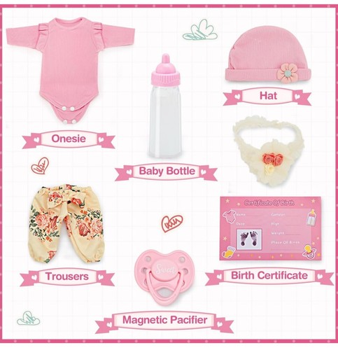 17 Inch Newborn Baby Dolls, for Girls Age 3 and Up, Full Vinyl Body. - Picture 7 of 7