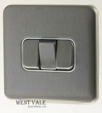 Image of Schneider Lisse Screwless Deco - GGBL1032WSS - 10a 3 Gang 2 Way Plate Switch  
