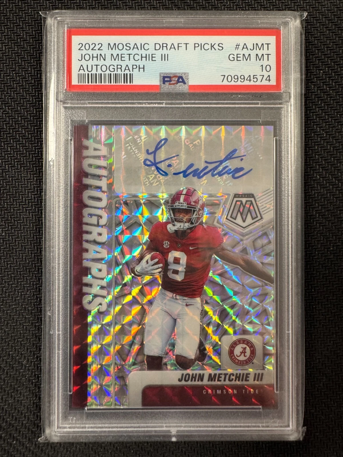 John Metchie Panini Mosaic Draft Picks Autographs #AJMT Base