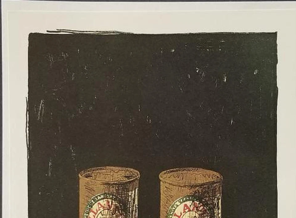 Litografía a color montada Jasper Johns "Ale Cans" 1973 PlateSigned Foto 2 de 4