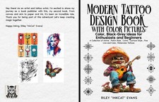 Tattoo Design Book, 80 Pages, 200 Full Color Illustrations, Artists Collectors