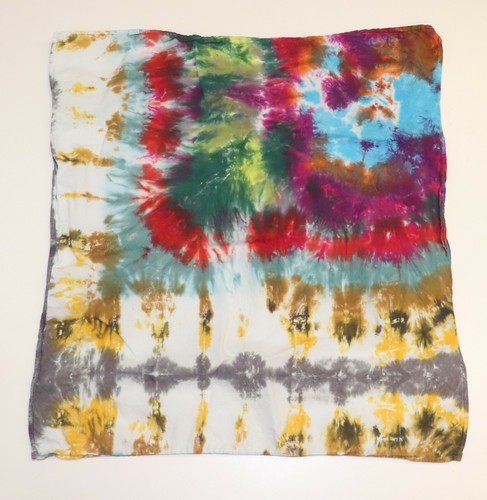 Tie Dye Bandana 21" x 21" Blue Mine Window 100% cotton - Picture 2 of 2
