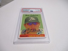 Ben Zobrist TB Devil Rays MLB Autographed 2007 Topps Heritage Card #297 PSA Slab
