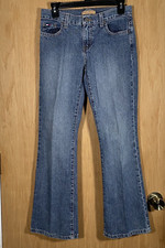 Vintage Y2K Tommy Hilfiger Jeans Juniors Sz 3 Low Rise Flare Med Wash Distressed