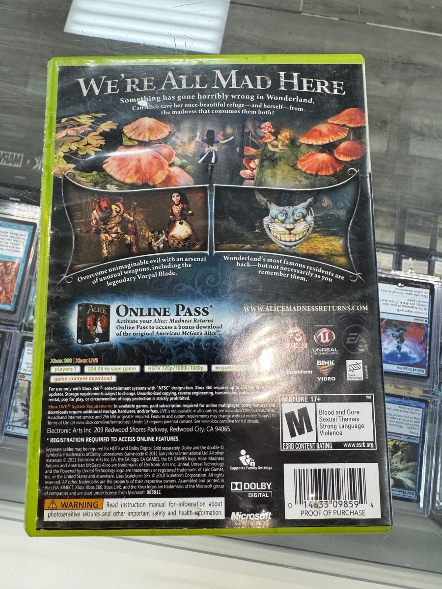 Alice: Madness Returns (Microsoft Xbox 360, 2011 Alice: Madness Returns (Microsoft Xbox 360, 2011