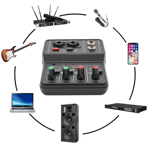 2Channel Mini Audio Mixer Bluetooth USB DJ Sound Mixing Console Amplifier Studio - Picture 2 of 16
