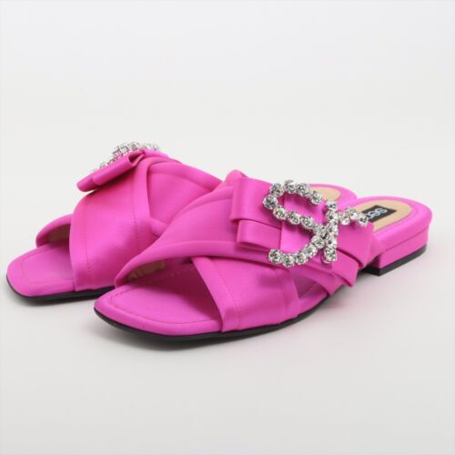 Sergio Rossi Satin Sandals 35 Ladies Pink A83730 Box With Bag Bijou - Picture 1 of 10