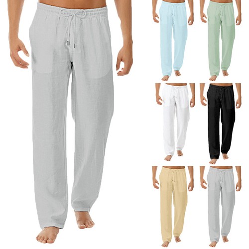 Casual Cotton Linen Loose Trousers 