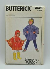 Butterick Uncut Pattern 3626 Outerwear Poncho with Hood Childs Sz Med Chest 23"