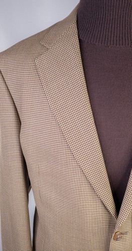 NWT Hart Schaffner Marx Sport Coat 46L Houndstooth Beige Casual Jacket 2-Button - Picture 5 of 15