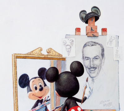 Mickey Mouse painting Walt Disney Norman Rockwell Style Poster