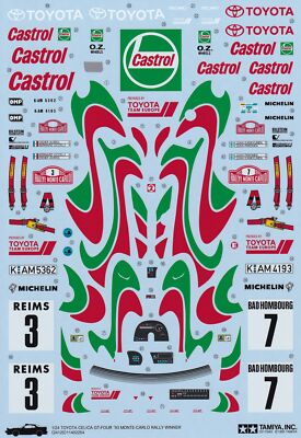 TAMIYA'S Decals for 1/24 TOYOTA CELICA GT-FOUR '93 ITEM24125 from Japan