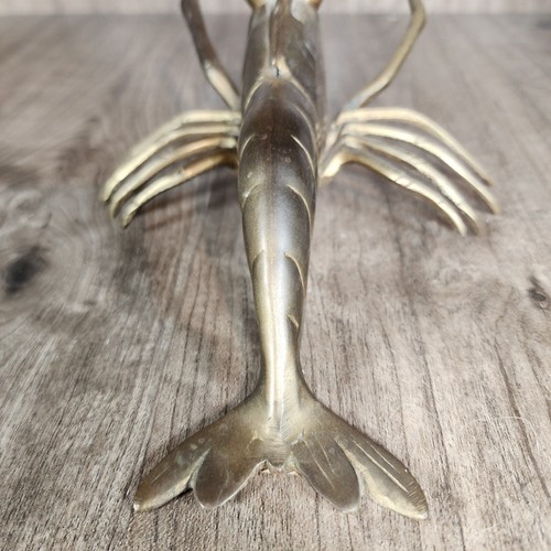 Vintage Metal Art Shrimp Prawn Lobster Figurine Marine Ocean Decor - Picture 4 of 9