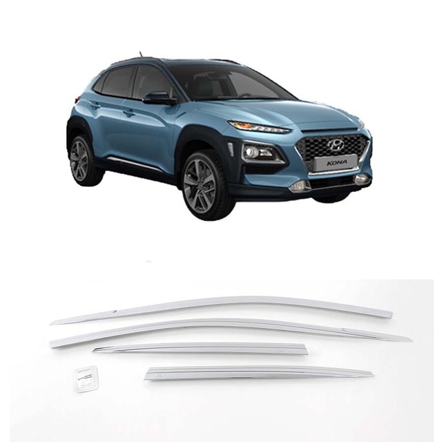 Chrome Window Sun Visor Guard 4p for 2018 2019 hyundai Kona eBay