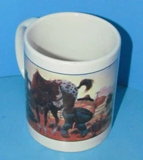 Vtg 1996 "Time To Get Crackin'!" Funny Cowboy Mug by Leanin' Tree 4" L@@K