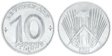 DDR 10 Pfennig  1953 E seltenes Jahr/M&uuml;nzzeichen vz-st/prfr.  76808