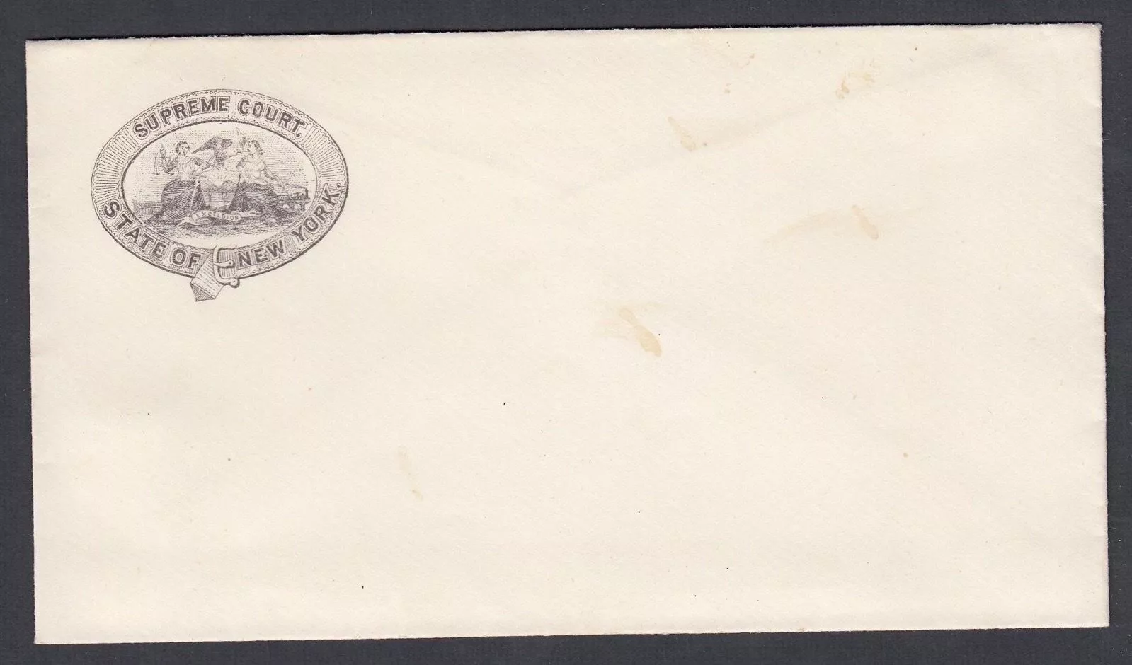 USA 1860's STATE OF NEW YORK SUPREME COURT LOGO IMPRINT COVER UNUSED