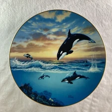 JUMPING FOR JOY Plate The Vanishing Gentle Giants Save the Whales Anthony Casay