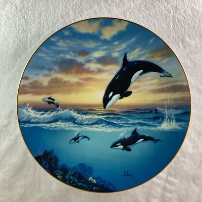 JUMPING FOR JOY Plate The Vanishing Gentle Giants Save the Whales Anthony Casay