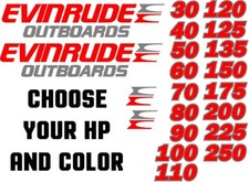 EVINRUDE BOAT MOTOR COWLING DECALS CUSTOM COLORS