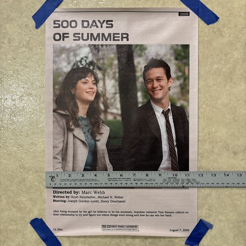 500 Days Of Summer ✅ 2009 - Movie Poster Canvas Wall Art Man Cave ✅ 12x18 inch - Picture 3 of 4