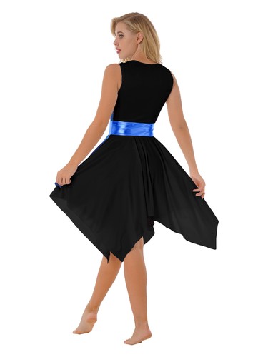 Women Asymmetrical Praise Dance Tunic Color Block Liturgical Worship Dance Dress - Picture 68 of 82