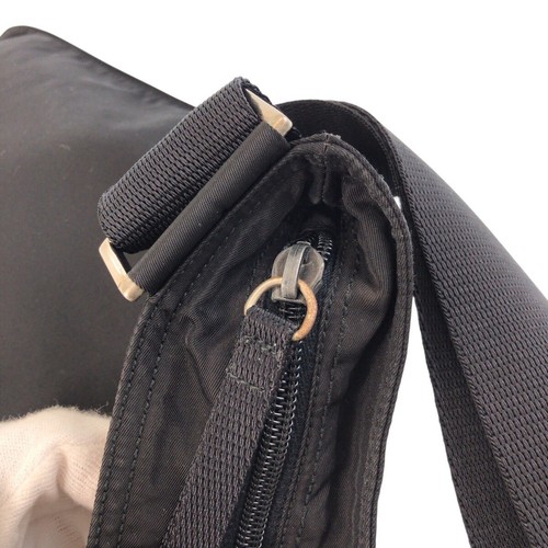 PRADA Tessuto Triangle avec Logo liquidation Sac Bandoulière Messenger Bag Noir ArgentMatériel