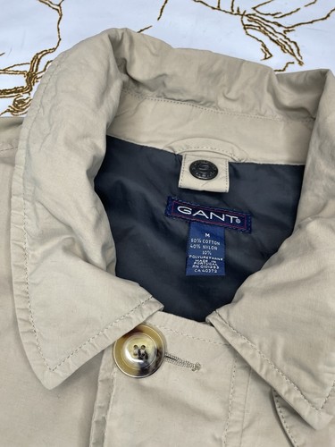 GANT USA Content Vintage Beige Full Zip Button Jacket Pockets Size Medium Large - Picture 3 of 11