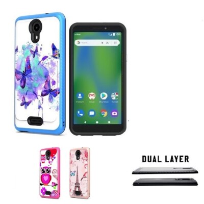 For Cricket Vision 2, Dual Layer Patterned Design Shockproof Cover Case 