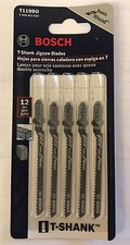 BOSCH 5 PACK T-SHANK JIG SAW BLADES T119BO CUTS WOOD 12 TPI JIGSAW NARROW CUTS 