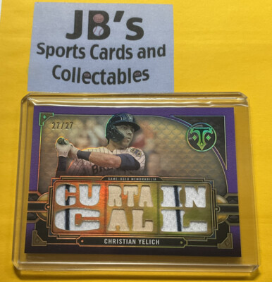 2022 Topps Triple Threads Christian Yelich Game-Used Jersey Amethyst #ed 27/27
