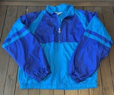 Vintage Asics Windbreaker Jacket Womens Small Blue 1/4 Zip 90s Great Condition