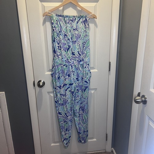 Lilly Pulitzer Emiko Strapless Straight Leg Jumpsuit Size S - Bild 3 von 8