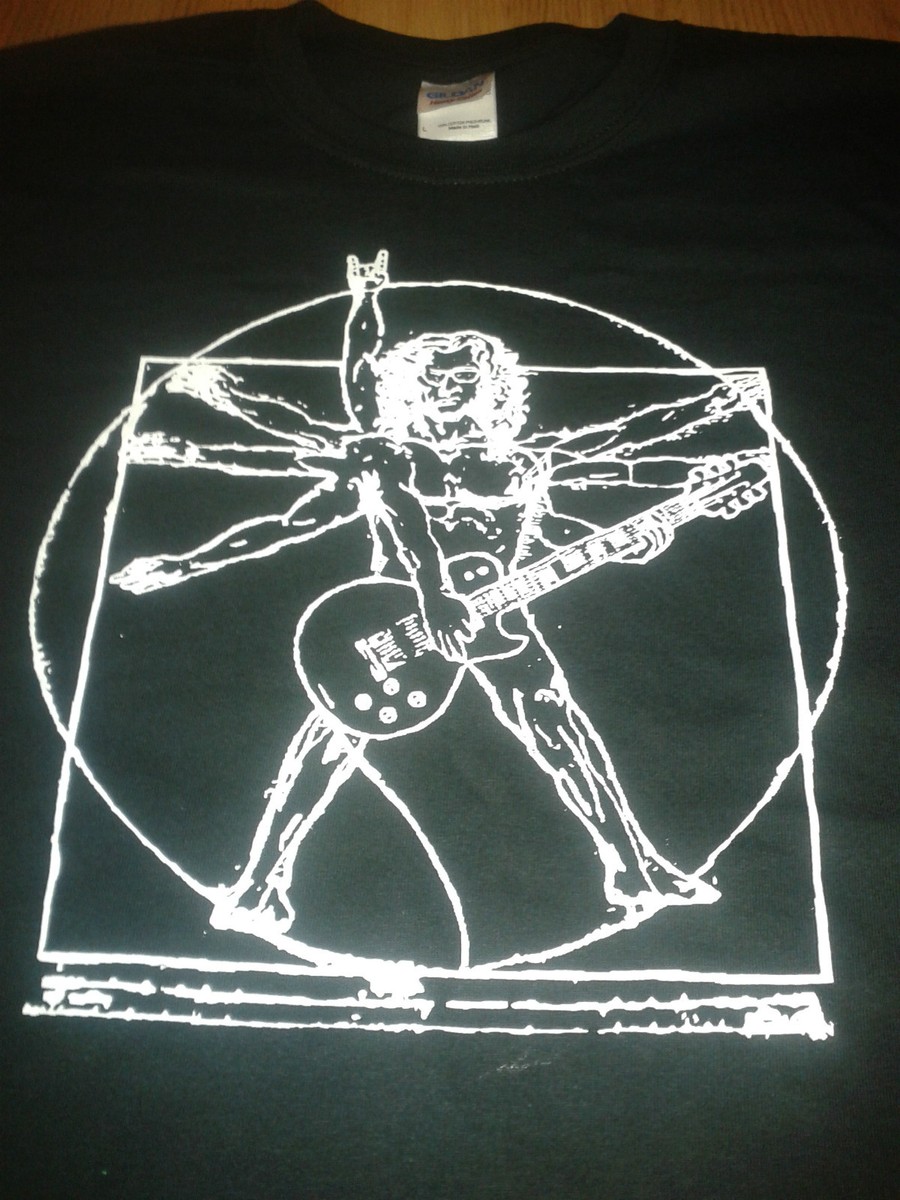 DA VINCI Vitruvian Man ROCK GUITARIST T-SHIRT all sizes various