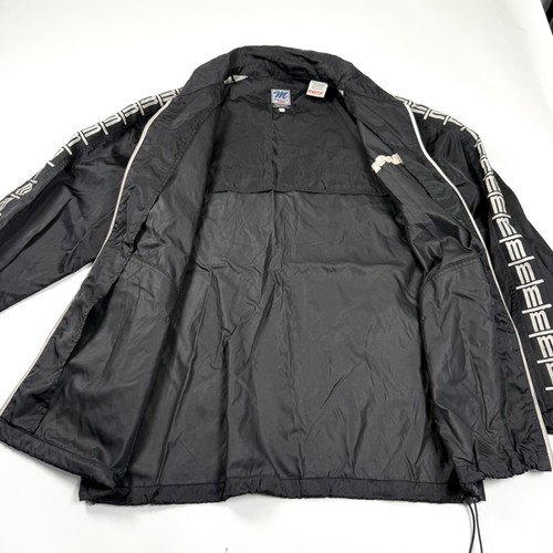 Vintage Mecca Track Jacket Mens Large Black Hip Hop Rap Biggie Juicy USA 90s Y2K - Picture 6 of 9