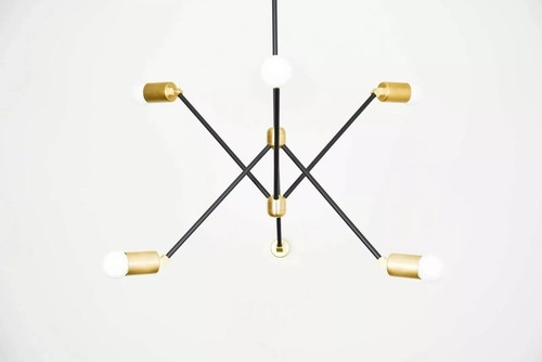 Stunning Chandelier Modern Style Light Mid Century Industrial Sputnik Fixture - Picture 3 of 7