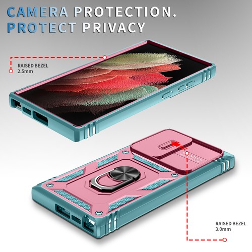 For Samsung S25 Ultra S24 FE S23 S22 Shockproof Stand Case Slide Camera Cover - Picture 74 of 98
