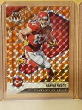 Travis Kelce 2021 Mosaic Orange Reactive Prizm Card Kansas City Chiefs