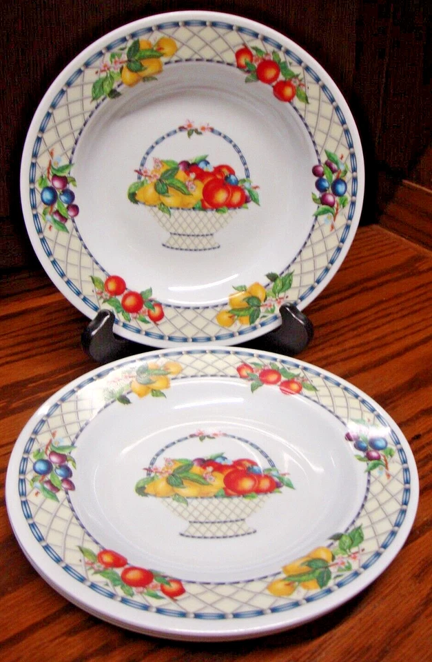 Ensalada de plástico liviana 4 piezas - Cuencos diseño de frutas decorativos - D 8,75" H 1" H26 Foto 2 de 4