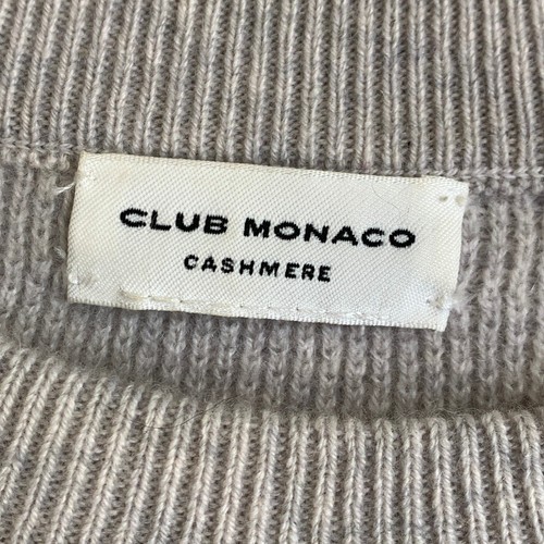 Club Monaco Cashmere Sweater Womens M Fringe Gray Texture Crewneck Pullover - Picture 3 of 6