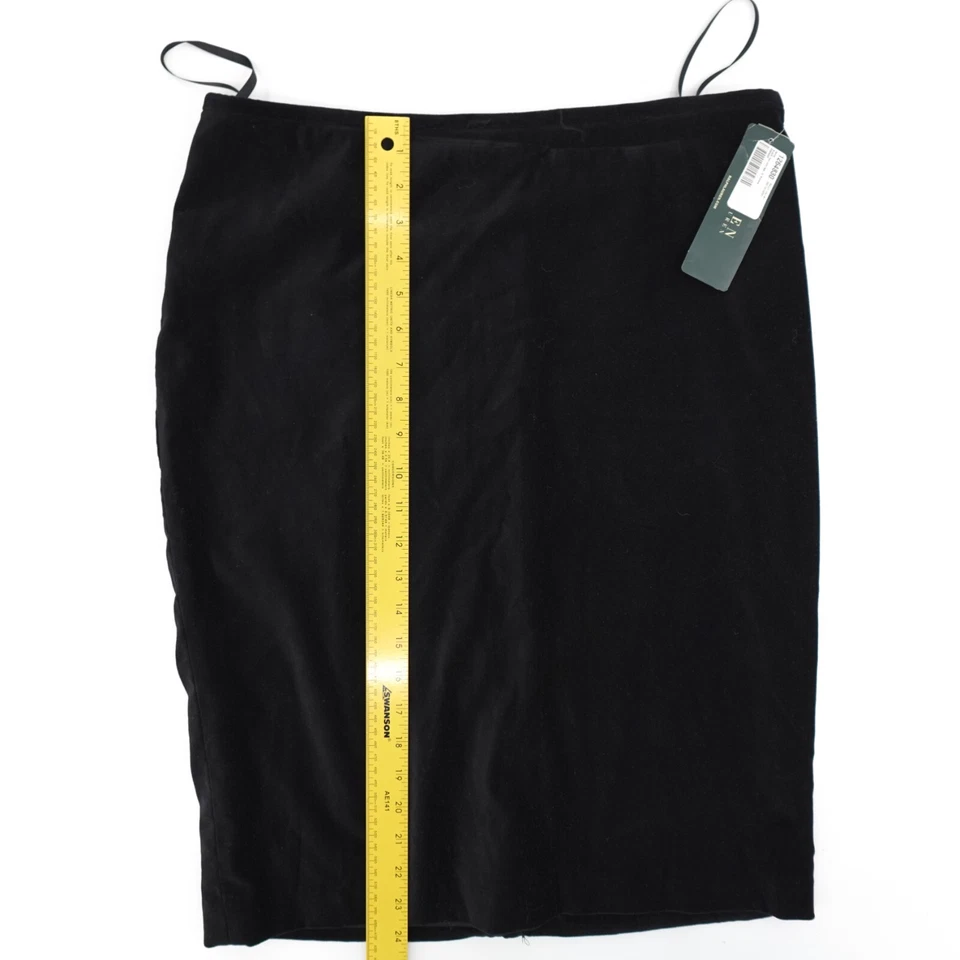 NUEVA Falda Lauren Ralph Lauren Mujer 10 Negra A-LIne Terciopelo Forrado Ropa de Trabajo Foto 4 de 4