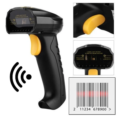 LETTORE BARCODE WIRELESS PISTOLA LASER CODICE A BARRE SCANNER SENZA FILI WIFI